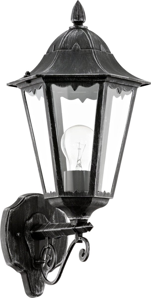 Eglo Navedo Außenwandleuchte – E27 – 47,5 cm – Schwarz Silber