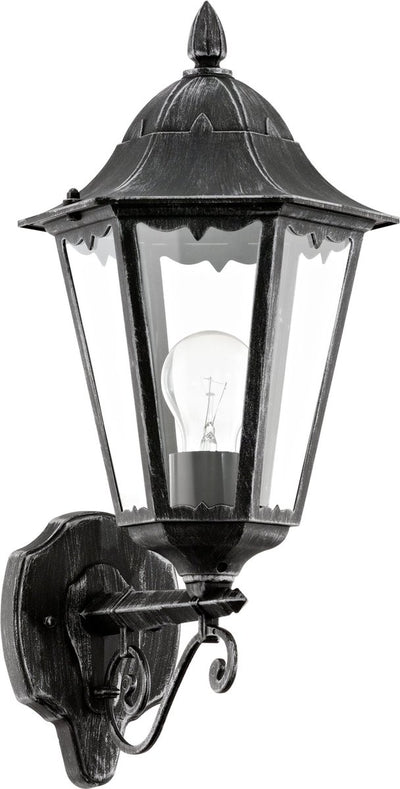 Eglo Navedo Außenwandleuchte – E27 – 47,5 cm – Schwarz Silber
