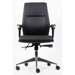 London Bürostuhl Realspace Leder schwarz Synchronmechanik 5-8 Stunden