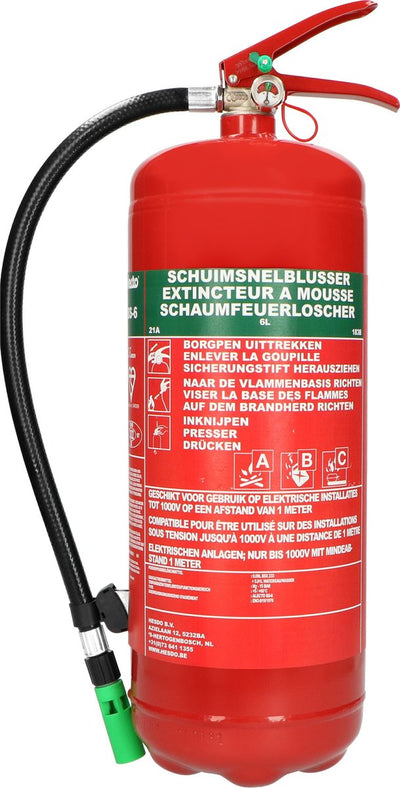 Alecto BS-6 Feuerlöscher – Schaumlöscher 6 Liter – Brandklasse AB – inklusive Aufhängebügel