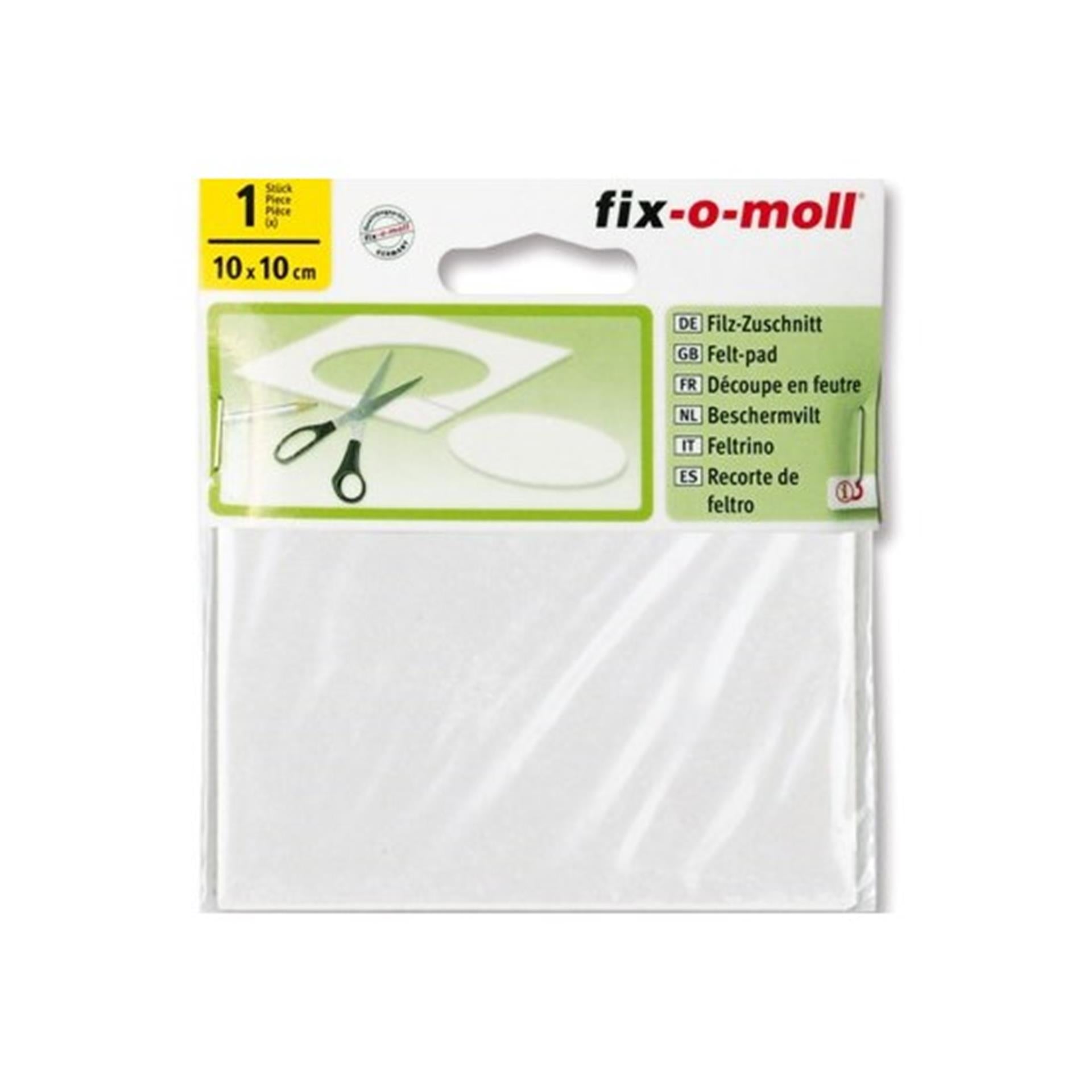 Fix-o-moll Filzgleiter 10x10cm weiß