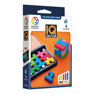 Smartgames IQ Quub – logisches Denkspiel, Würfelpuzzle – 120 Aufgaben in 2D und 3D – lehrreiches Solospiel mit Soft-Touch – ab 7 Jahren