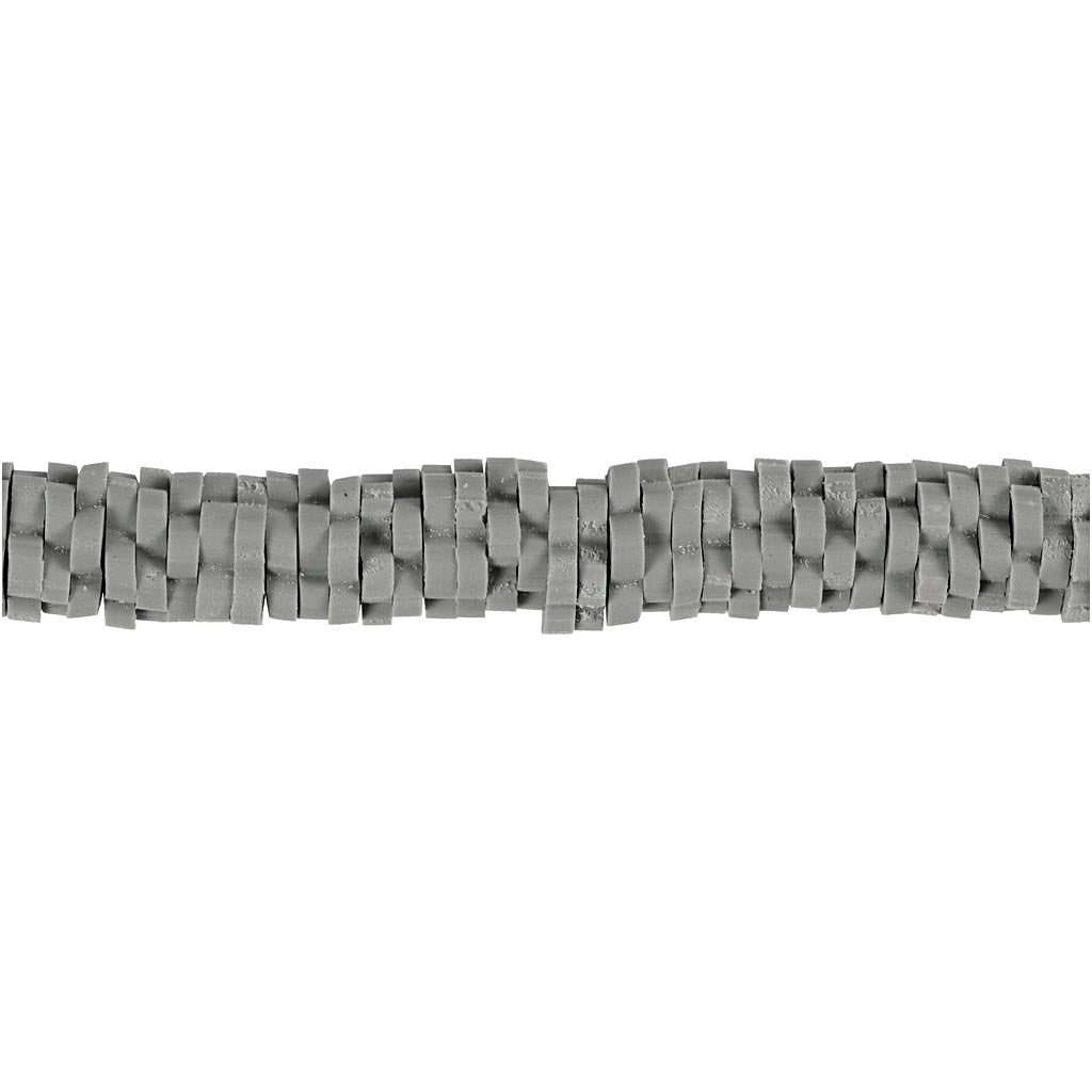 Creativ Company Tonperlen, D 5-6 mm, Lochgröße 2 mm, grau, 145 Stück 1 Box