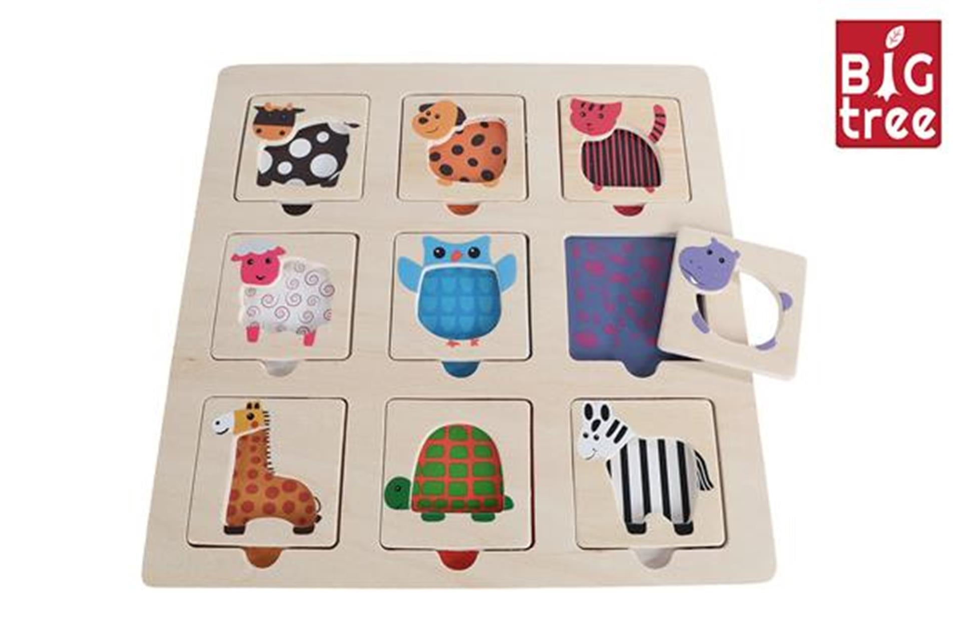 Holzeinsatz Puzzle Finden Sie das Tier an der Farbe, 9st.