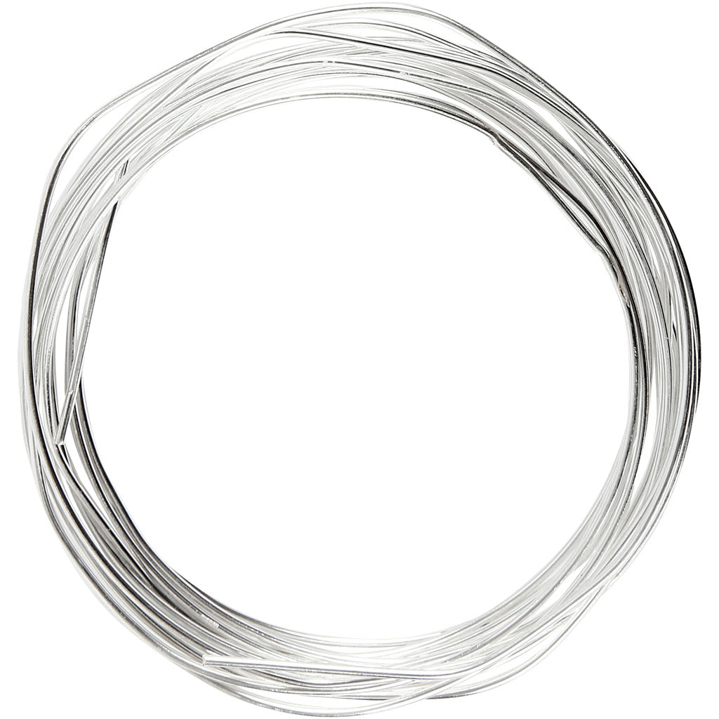 Creativ Company versilberter Draht, Stärke 1,2 mm, versilbert, 3 m 1 Rolle