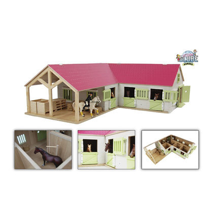 Kids Globe Globe Pareardenhoekstal mit 3 Kisten und Aufbewahrung Pink 1:24