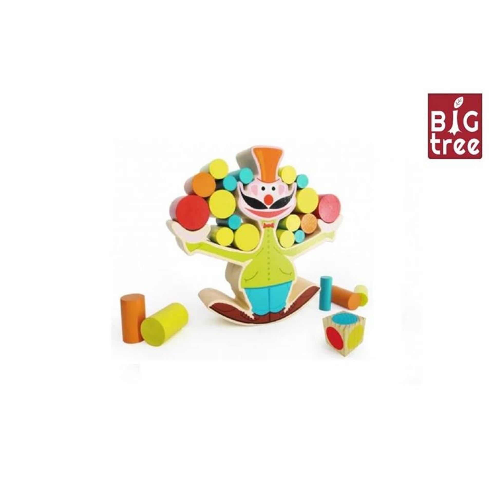 Großer Baum Balancespiel Clown Holz 15-teilig 18cm