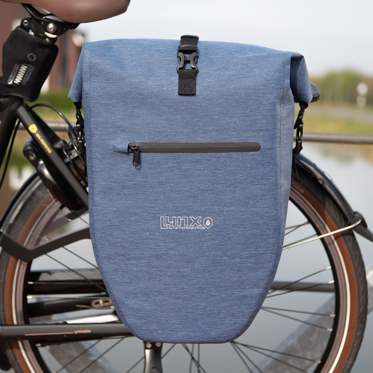 Lynx Fahrradbeutel nur TPU 28L Blau wasserdichtes E-Bike Hayes