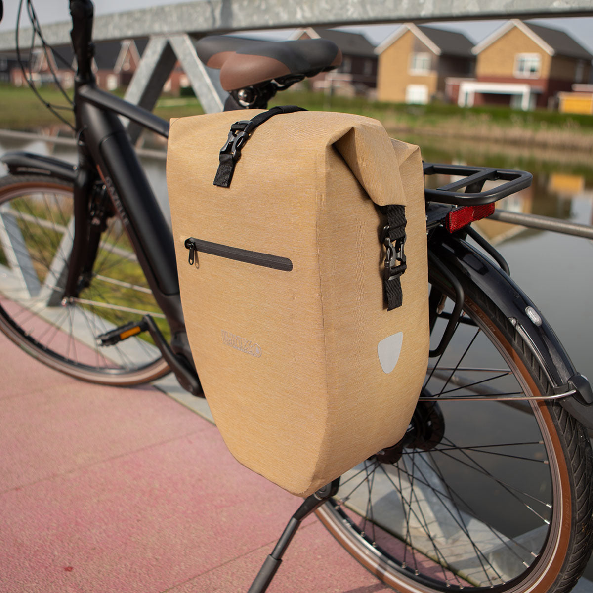 Luchs-Fahrradbeutel nur TPU 28L Braun wasserdichte E-Bike Hayes
