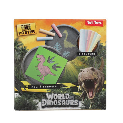 World of Dinosaur's Sidewalk Chalk mit Vorlagen, 10dlg.