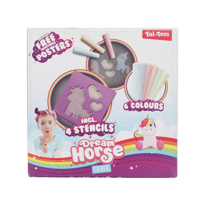 Dream Horse Sidewalk Chalk Unicorn mit Vorlagen, 10dlg.
