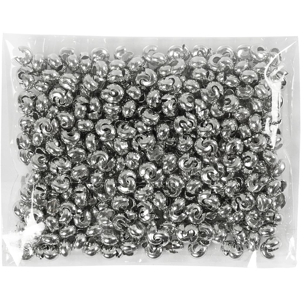 Creativ Company Metallhülse, D 5 mm, versilbert, 500 Stück 1 Box