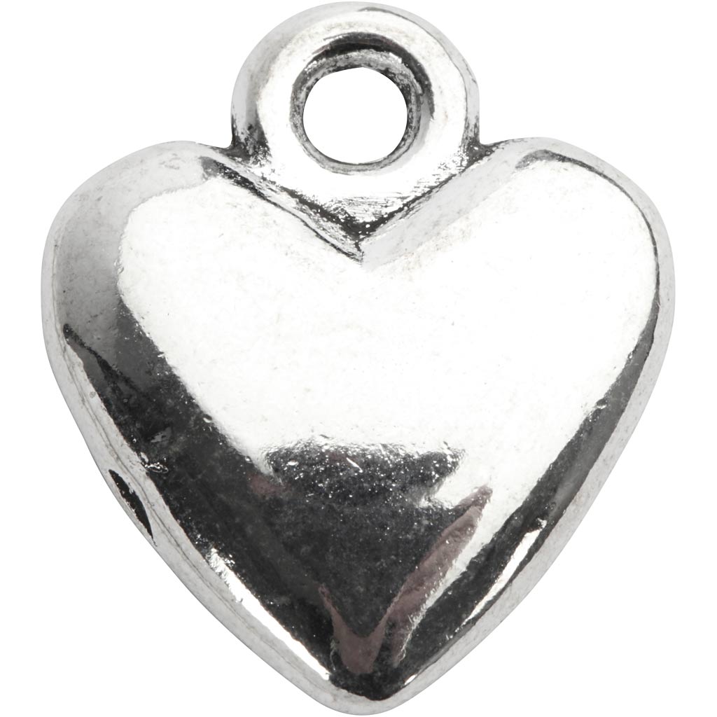 Creativ Company Heart -Shaped Pendant Silber -plattiert, 10st.