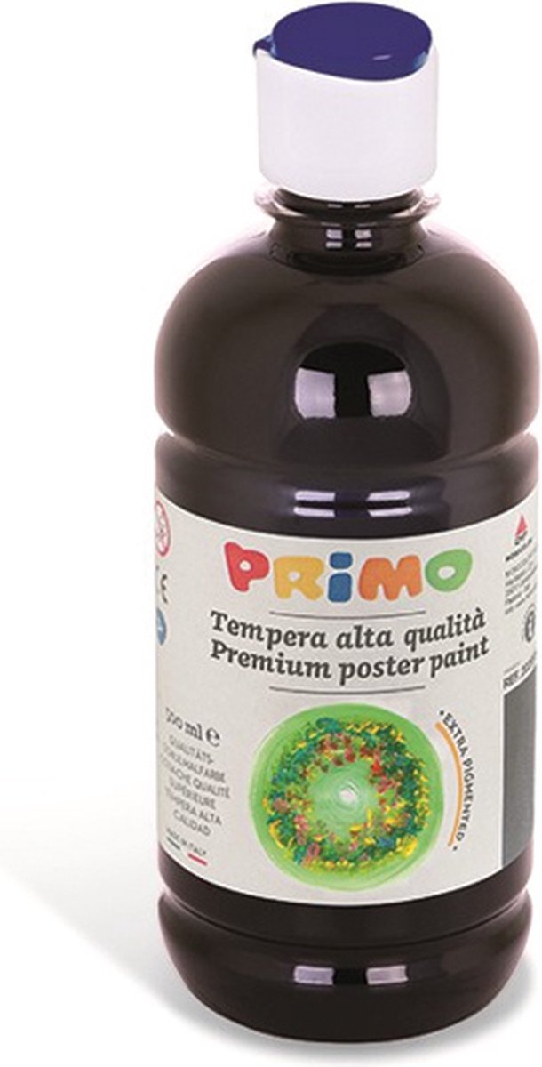 Creativ Company Gouache schwarz | Temperafarbe | schwarze Posterfarbe | auf Wasserbasis | 500ml | 1 Flasche