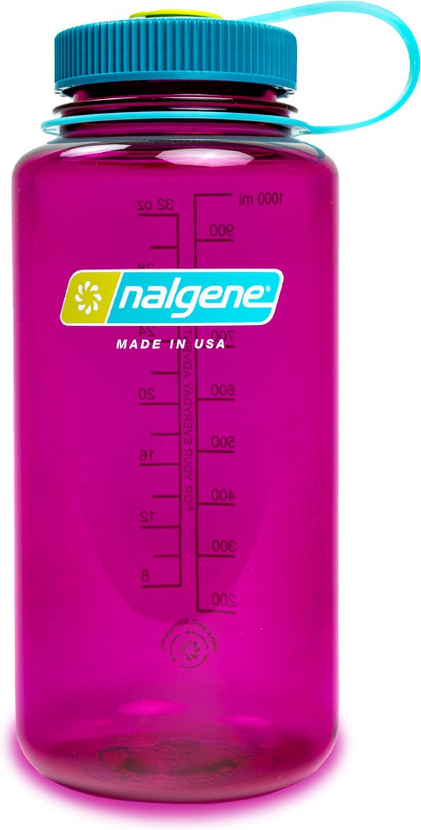 Nalgene – Weithalsflasche – Trinkflasche – Wasserflasche – auslaufsicher – 1000 ml – BPA-frei – Sustain – Aubergine