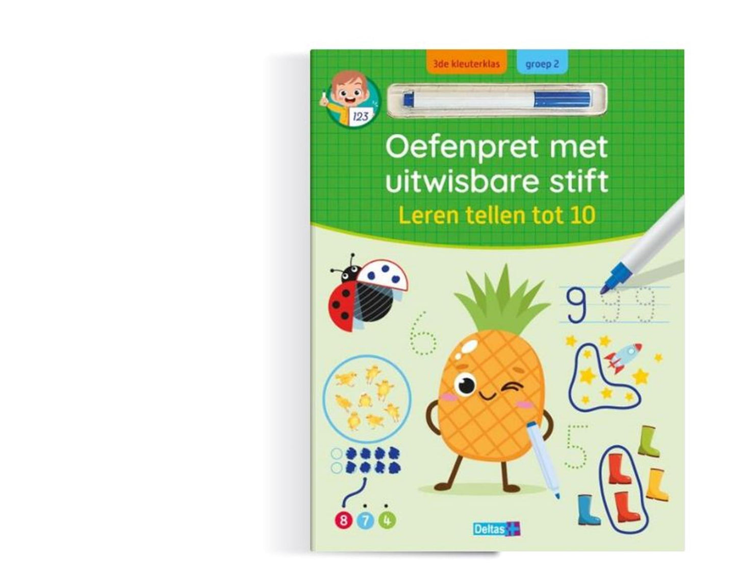 Deltas übt Spaß mit waschbarem Marker Lernen Sie, bis zu 10 zu zählen