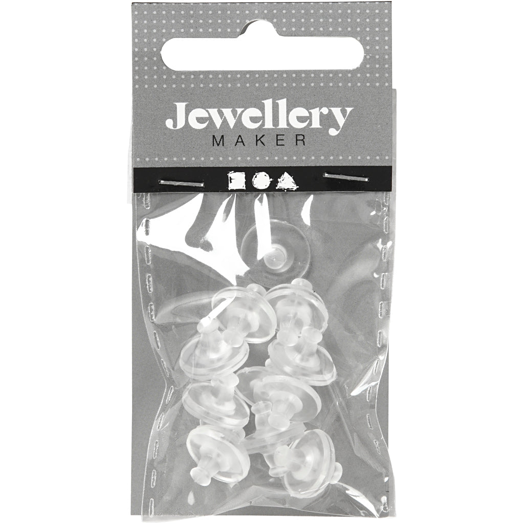 Creativ Company Ohrringverschluss, D 10 mm, transparent, 10 Paar 1 Box
