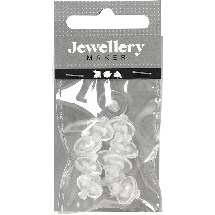 Creativ Company Ohrringverschluss, D 10 mm, transparent, 10 Paar 1 Box