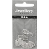 Creativ Company Schmuckanhänger, L: 12 mm, B: 8 mm, Lochgröße 1 mm, versilbert, 10 Stück 1 Box