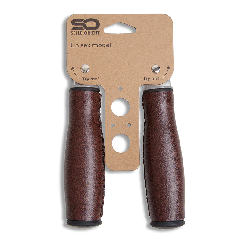 Selle Orient Fahrrad Griffe 135mm Braun Kunstleder