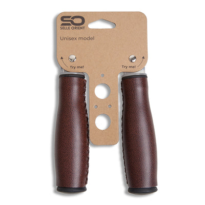 Selle Orient Fahrrad Griffe 135mm Braun Kunstleder