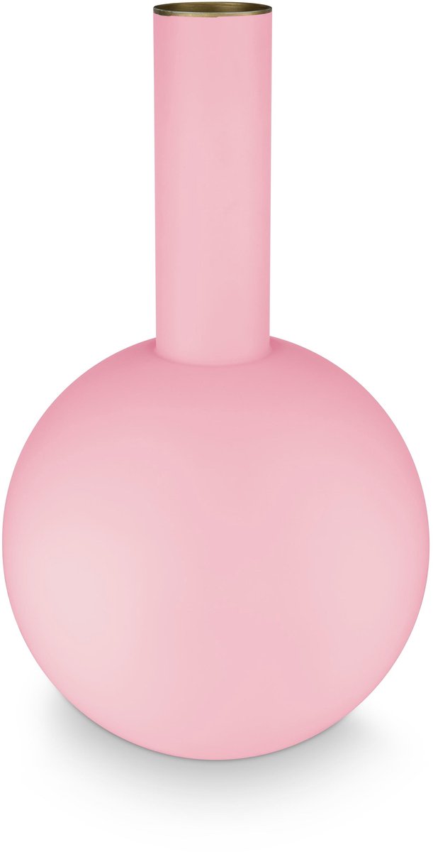 Pip Studio – Blumenvase – Wohnaccessoires – rosa Vase – Metall – 24,5 x 42 cm