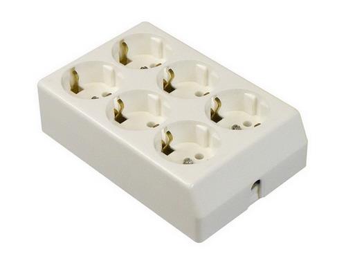 Tischsteckdose 6-fach+r a ohne Kabel
