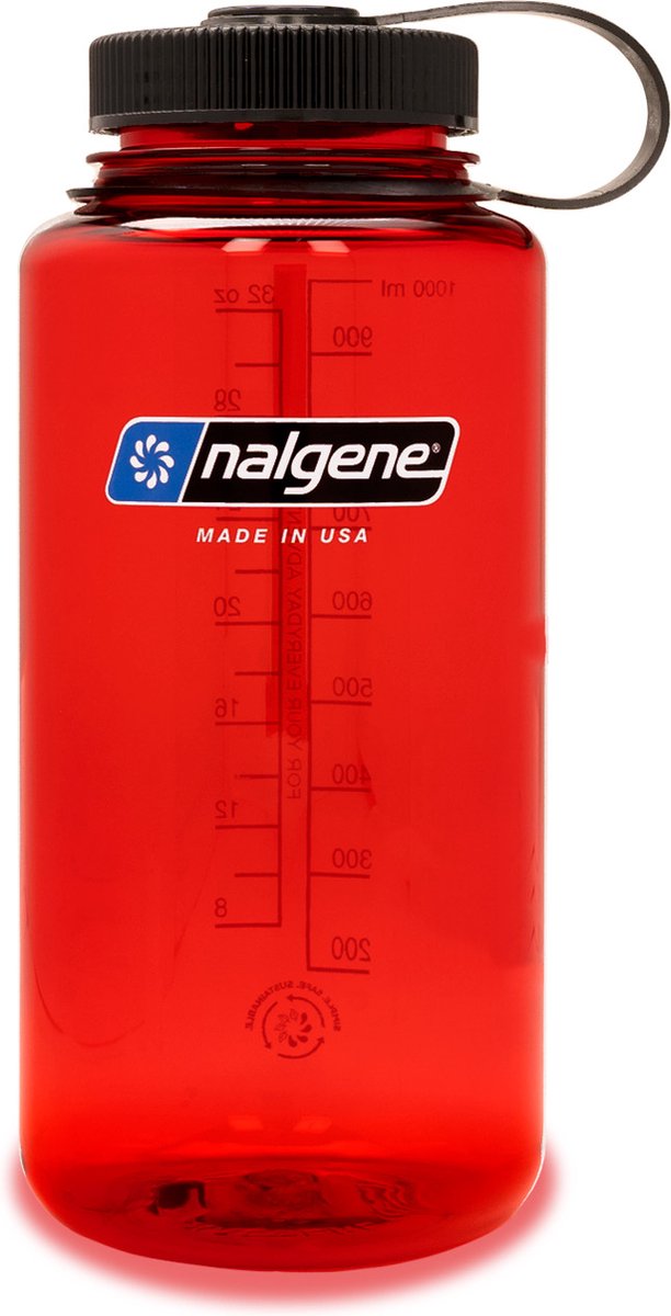 Nalgene – Weithalsflasche – Trinkflasche – Wasserflasche – auslaufsicher – 1000 ml – nachhaltig – BPA-frei – rot