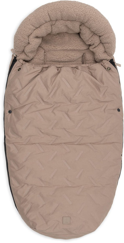 Jollein Fußsack für Buggy-Kinderwagen – geprägt – Polyester – 42 x 82 cm – Milchkaffee