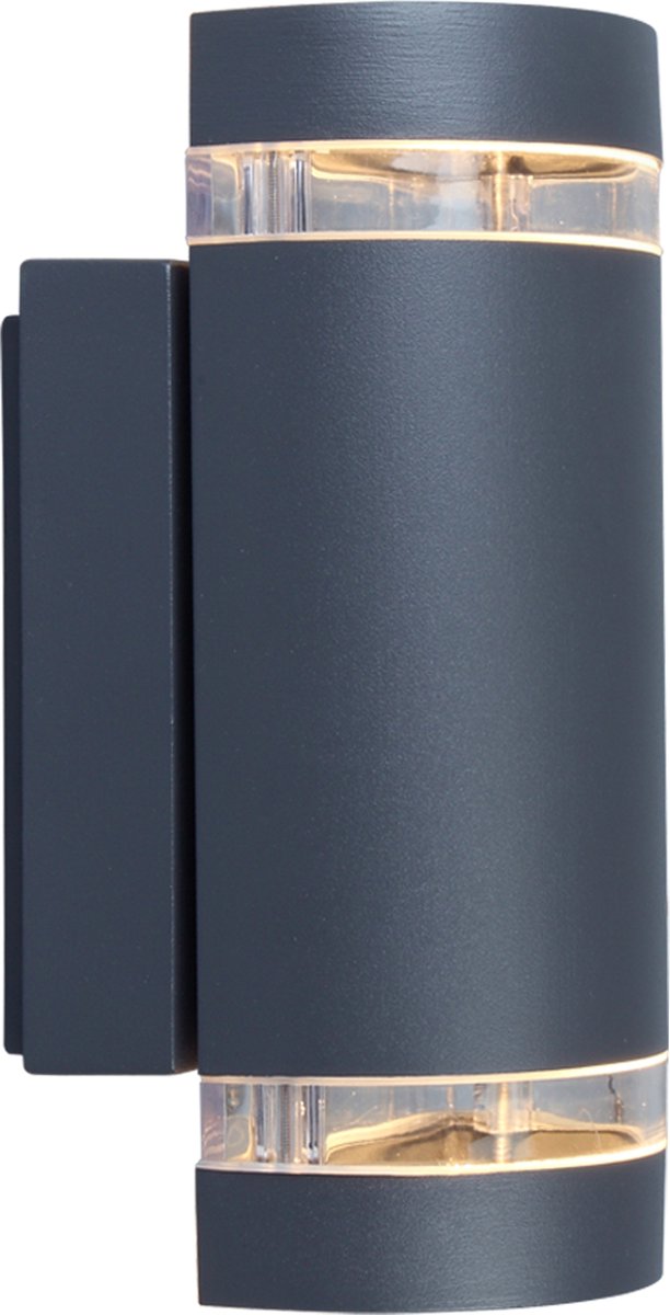 Lutec Focus – Außenwandleuchte mit GU10-Fassung – Up Down – Premium-Aluminium – IP44 wetterfest – Dunkelgrau