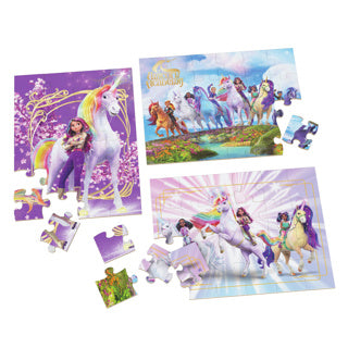Einhorn-Akademie 3er-Pack Holzpuzzle in Holzbox (3x24 Teile)