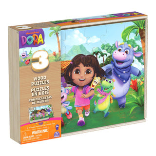 Dora 3pack Holzpuzzle in Holzkiste (3x24 Stücke)