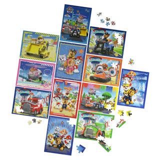 Spinmaster-Puzzlepaket Paw Patrol 12er-Pack 5x24 Teile, 5x48 Teile, 2x100 Teile