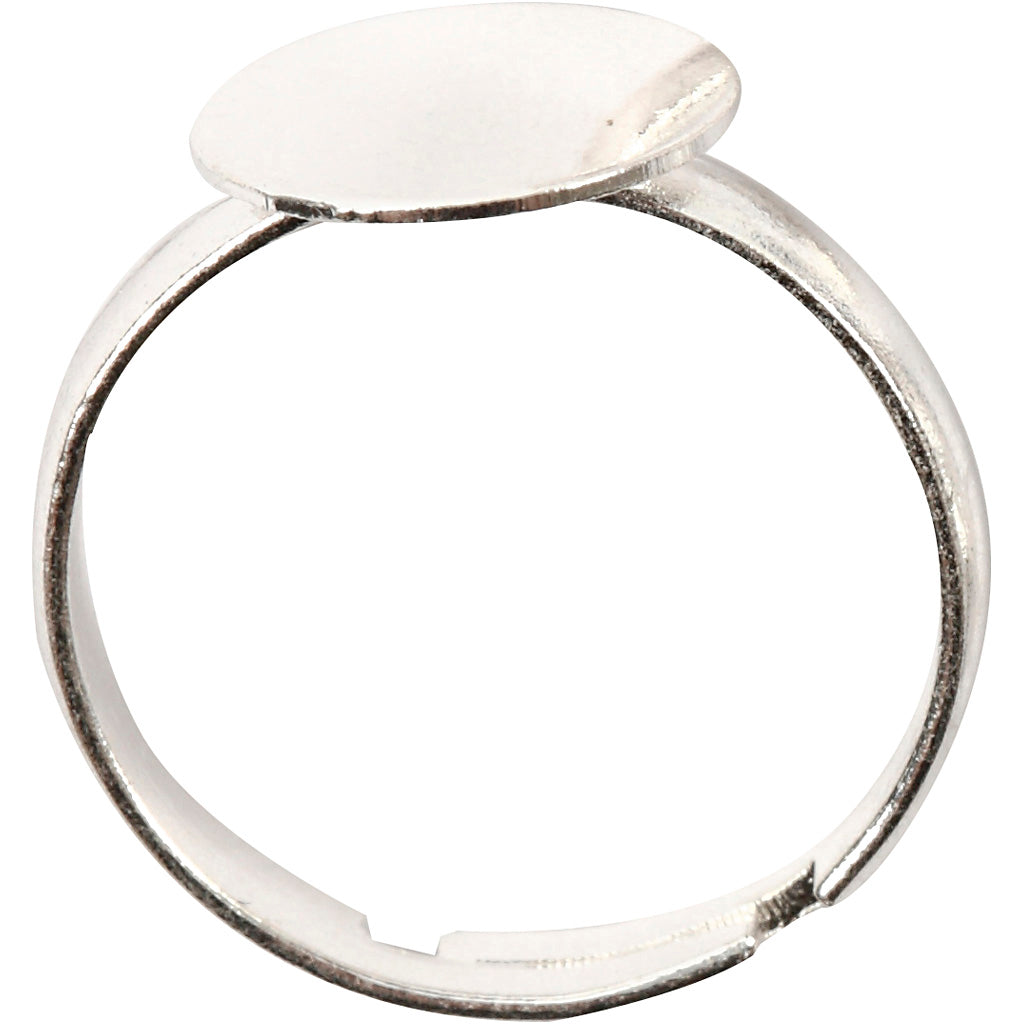 Creativ Company Ring für den Finger, versilbert, 15 Stück, 1 Box
