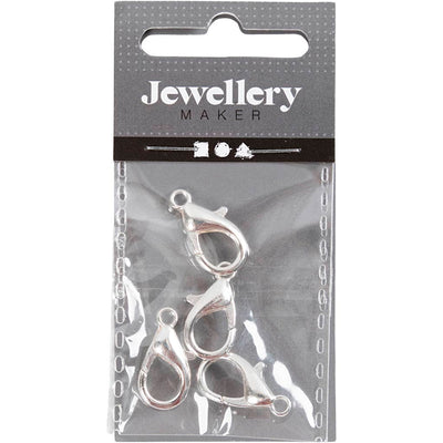 Creativ Company Karabiner, L: 18 mm, versilbert, 4 Stück 1 Box