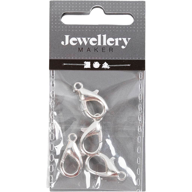 Creativ Company Karabiner, L: 18 mm, versilbert, 4 Stück 1 Box