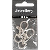 Creativ Company Karabinerverschluss, groß, H: 37 mm, B: 14 mm, T 37 mm, versilbert, 2 Stück 1 Box