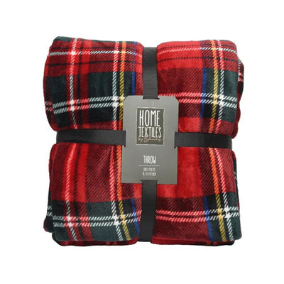 Decoris kariertes Polyester-Flanell-Karomuster, 150 x 200 cm