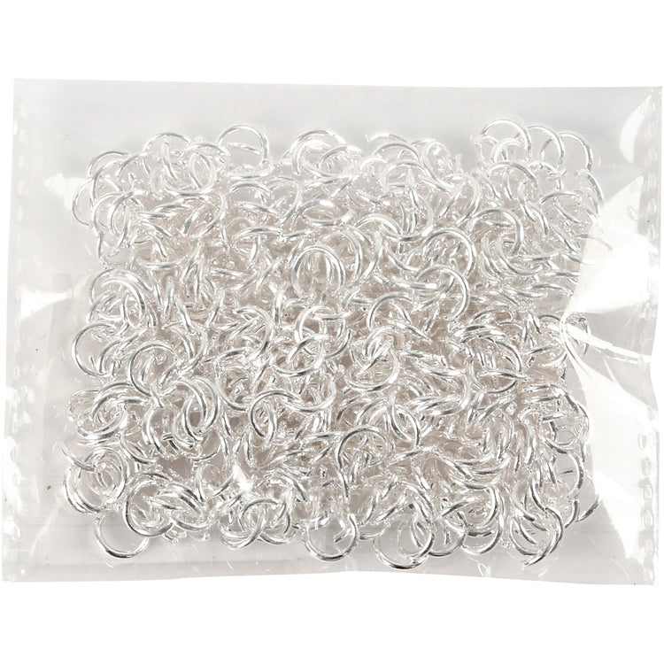 Creativ Firmenringe, Größe 7 mm, Stärke 1 mm, versilbert, 400 Stück 1 Box