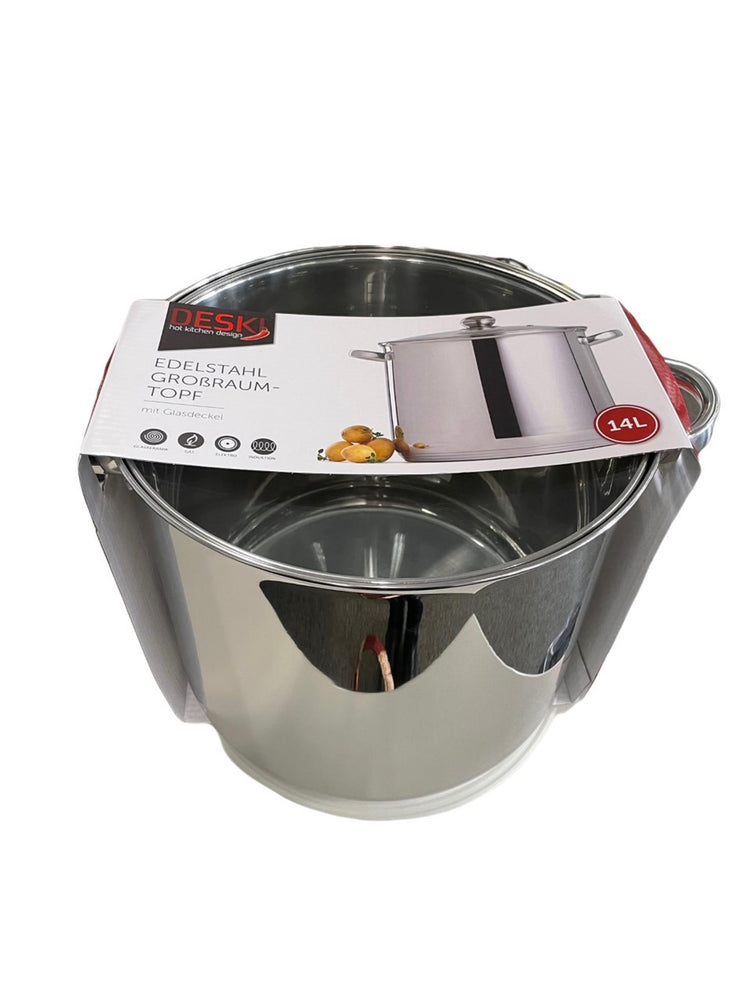 Suppentopf mit Glasdeckel 14l Induktion