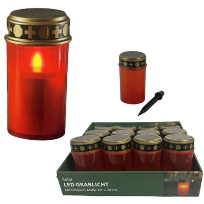 Z1 Grableuchte LED Solar rot ø7xh20cm