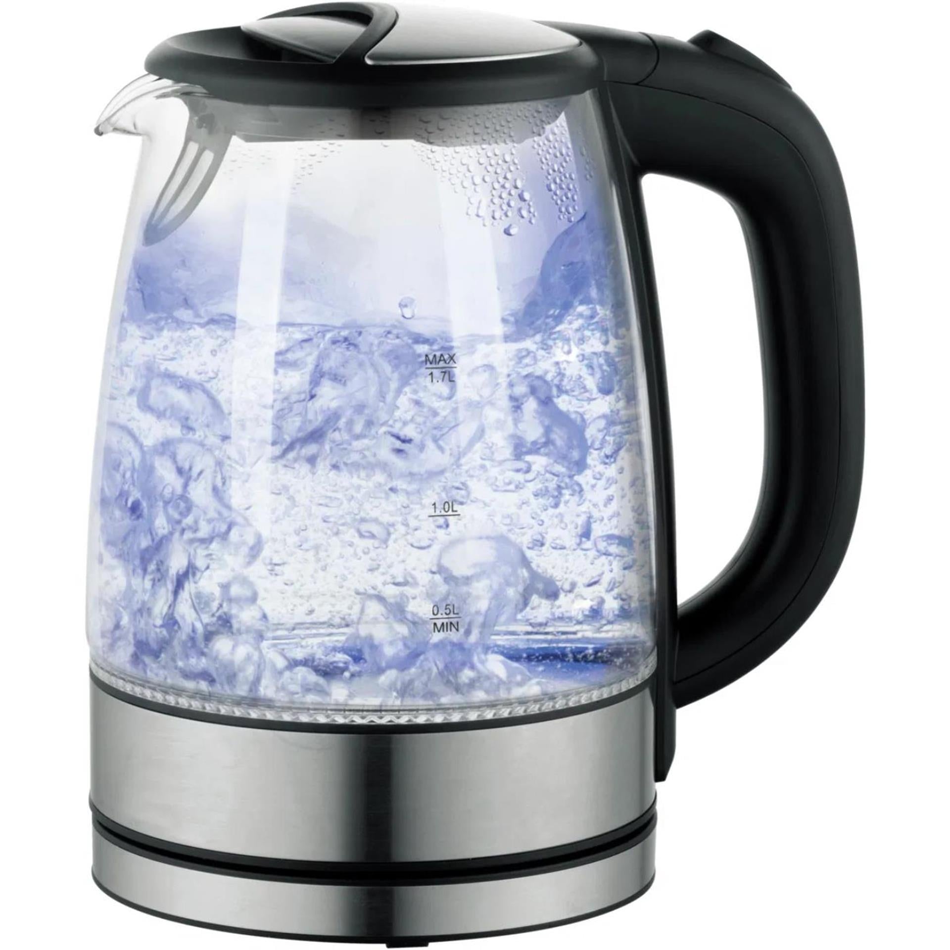 Deski Wasserkocher Glas Edelstahl 1,7l