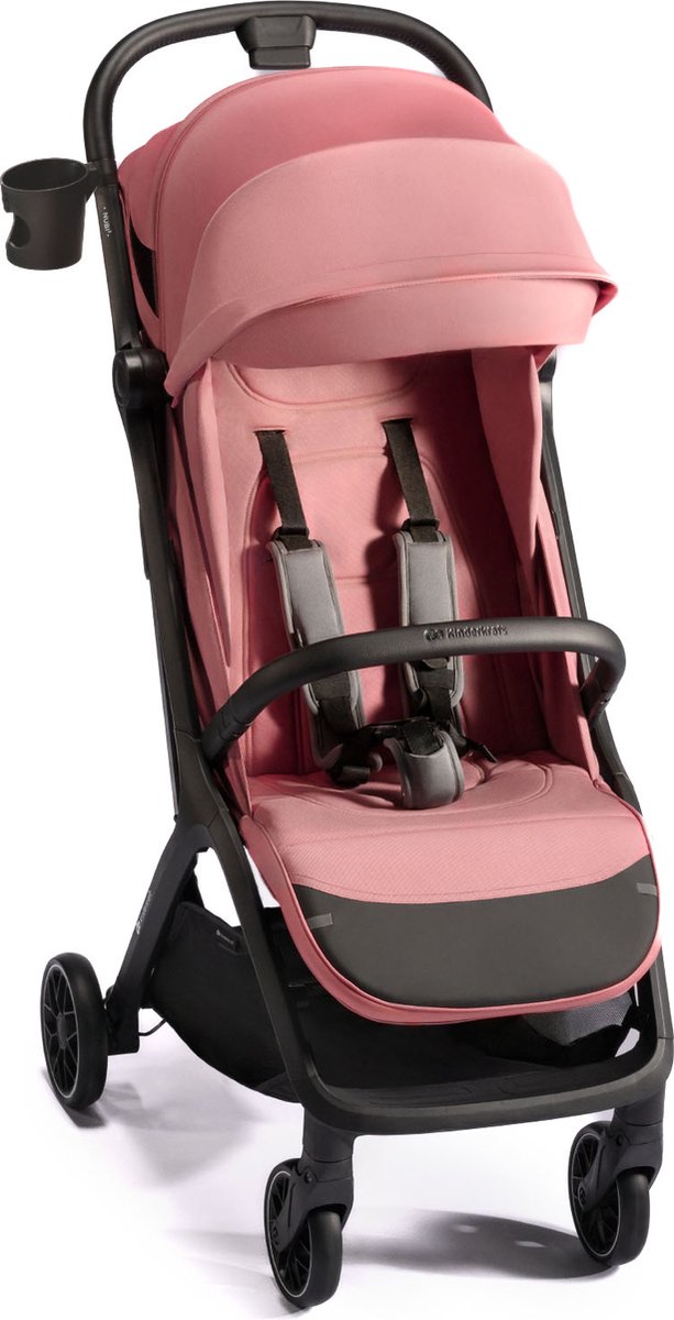 Kinderkraft Buggy Nubi 2 – bis 25 kg – leicht, automatisch klappbar – verstellbare Rückenlehne – rosa