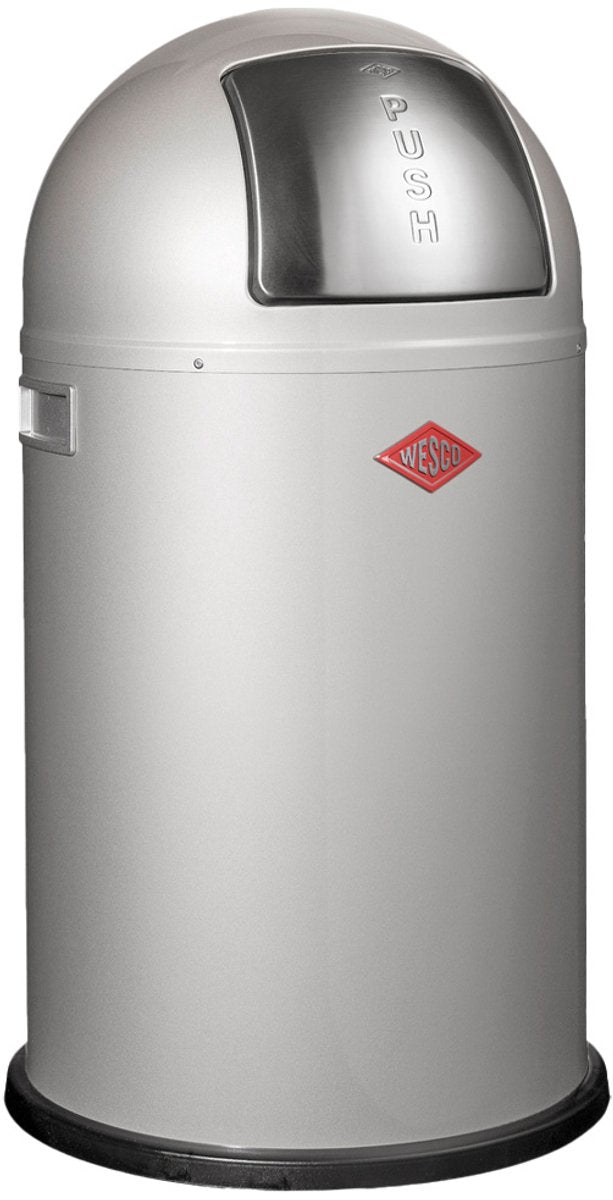 Wesco Pushboy Junior Abfallbehälter | 22 Liter | Metall - Silber | Mülleimer - hergestellt in Deutschland