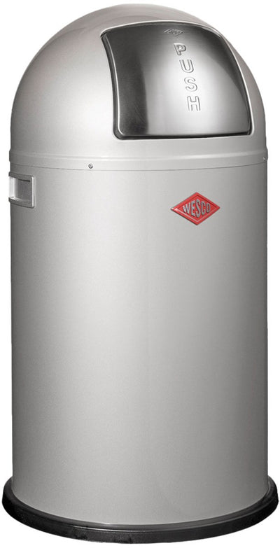 Wesco Pushboy Junior Abfallbehälter | 22 Liter | Metall - Silber | Mülleimer - hergestellt in Deutschland
