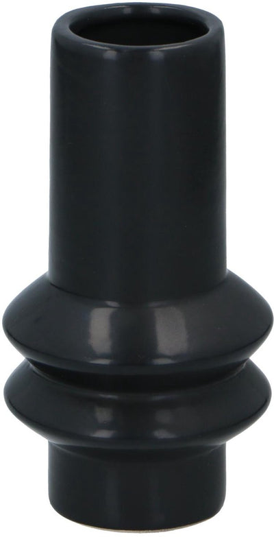 Arti Casa Vase schwarz modernes Design – dekorative Vase für Blumen und Inneneinrichtung – minimalistische Vase, kompakte Größe – ø8 x 15 cm