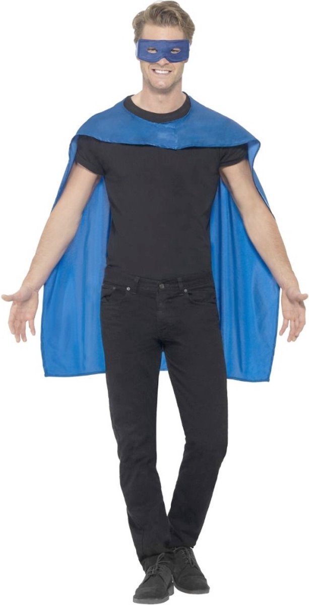 Smiffys Superheldenumhang mit blauer Maske