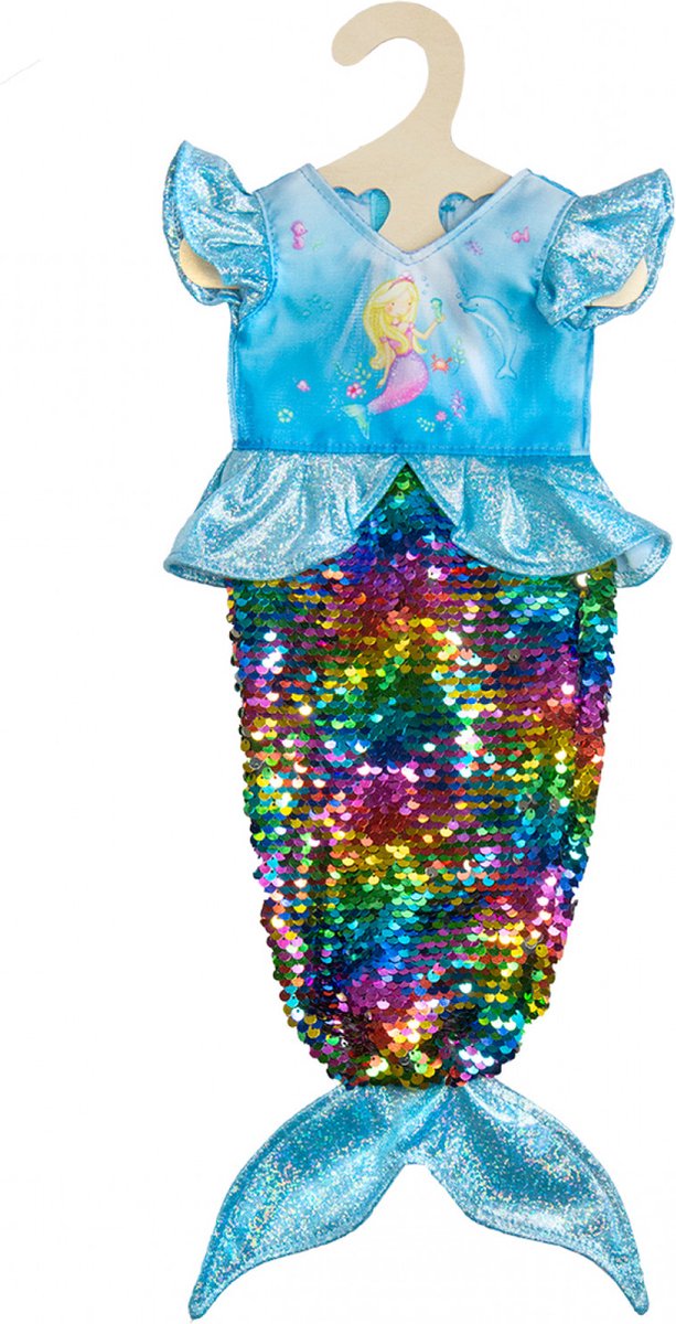 Puppenkleid-Meerjungfrau mit Pailletten, 28-35 cm