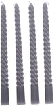 Arti Casa gedrehte Tafelkerzen 4er-Set – graue Kerzen 25 cm mit 5 Stunden Brenndauer – gedrehte Tafelkerzen für Kerzenständer und Dekoration – ø2 x 25 cm