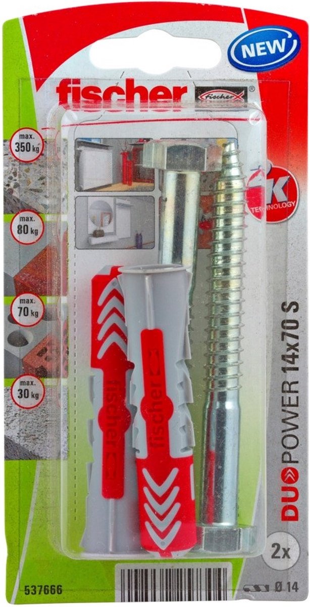 Fischer 537666 duopower 14 x 70 s k nv Steckerset 70 mm 14 mm 1 Satz(e)